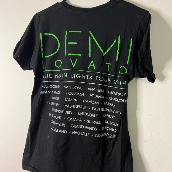 Demi Lovato Neon Lights Concert Tour 2014 Graphic Black T-Shirt Casual Unisex - Picture 2 of 3